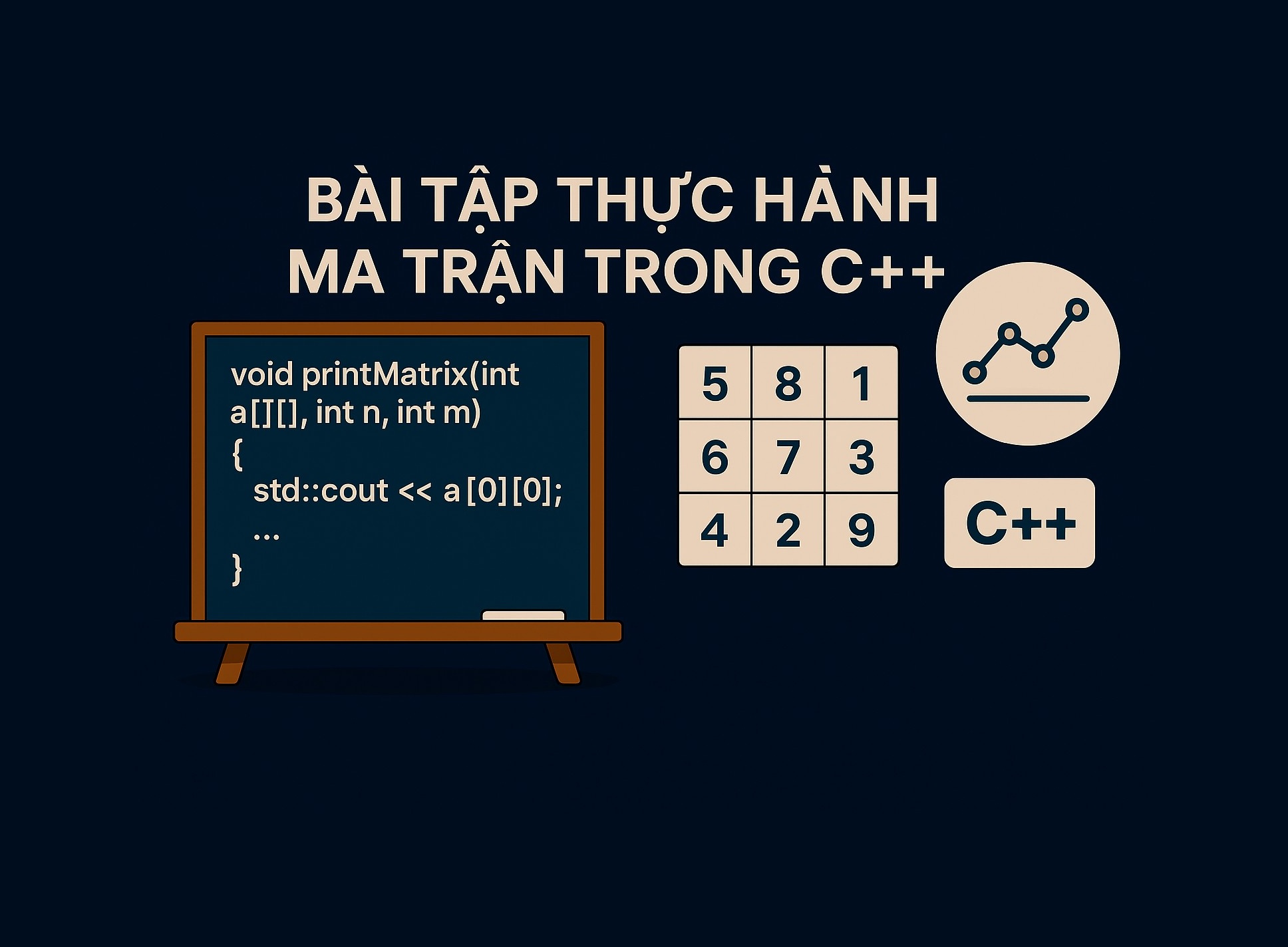 Bài 26.5: Bài tập thực hành ma trận trong C++