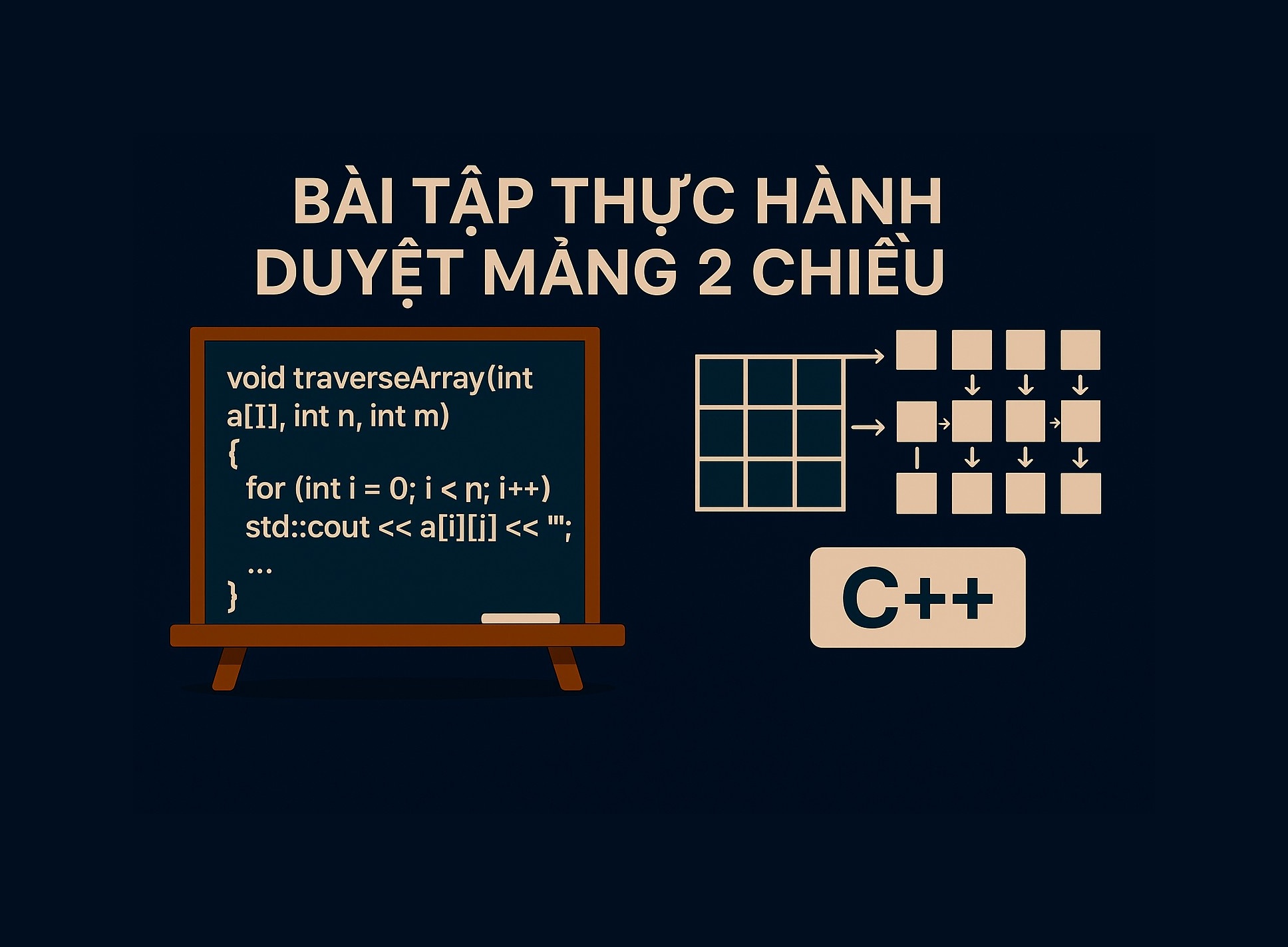 Bài 27.2: Bài tập thực hành duyệt mảng 2 chiều trong C++