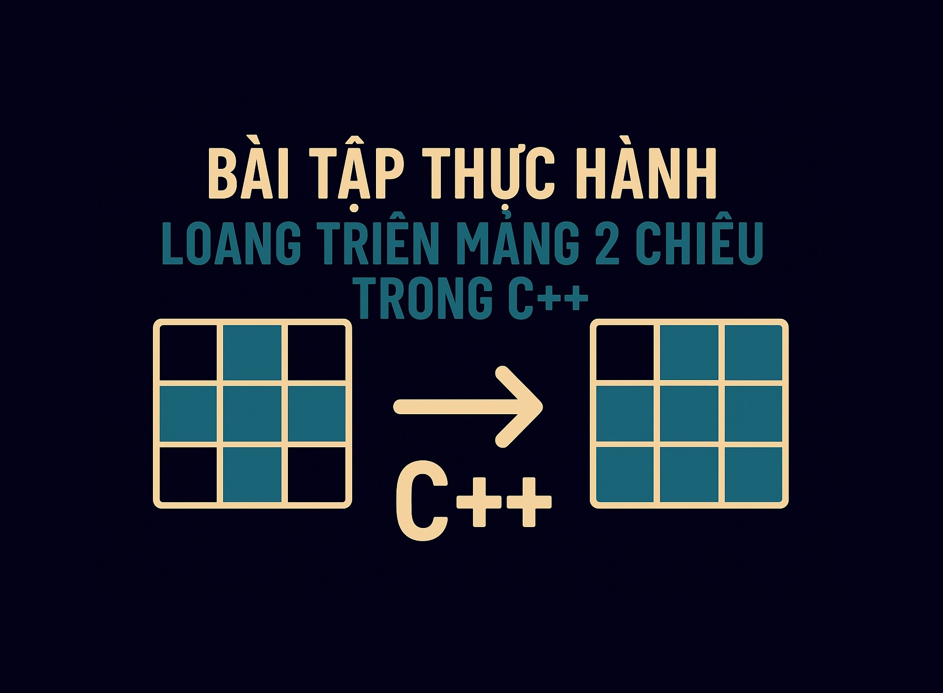 Bài 27.3: Bài tập thực hành loang trên mảng 2 chiều trong C++