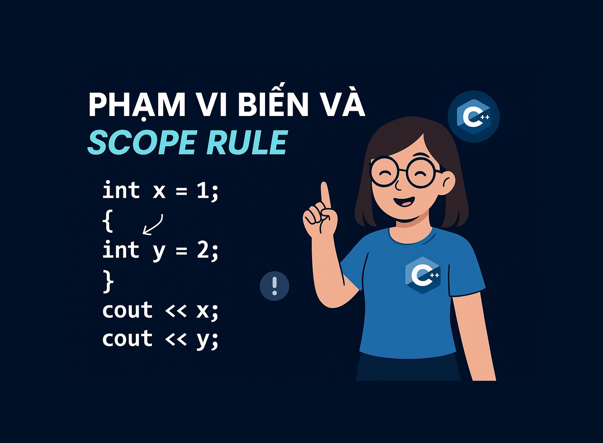 Bài 6.3: Phạm vi biến và scope rule trong C++