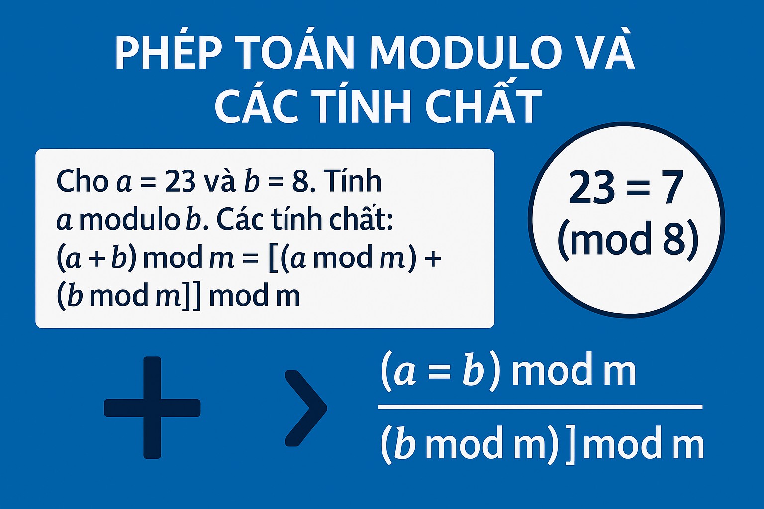 Bài 3.4. Phép toán modulo và các tính chất
