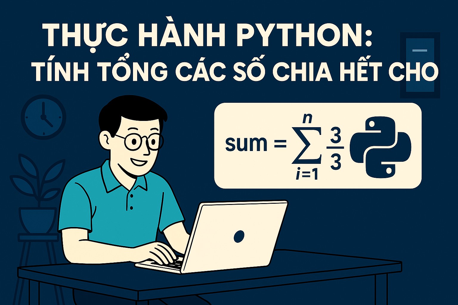 Bài 2.21. Thực hành Python: tính tổng các số chia hết cho 3